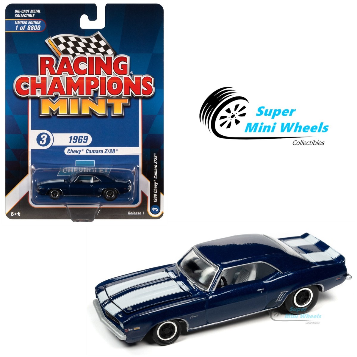 【アメリカン雑貨】racing champions Chevrolet Racing Champions Mint 1:64 - 1969 Chevy Camaro Z/28 (Blue