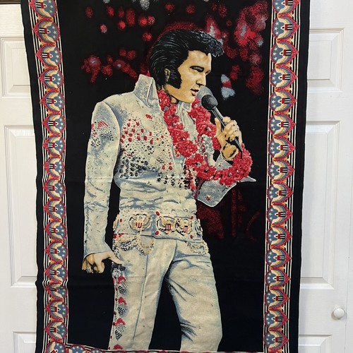 Vintage Elvis Presley in Hawaii Brushed Fabric Wall Hanging Tapestry