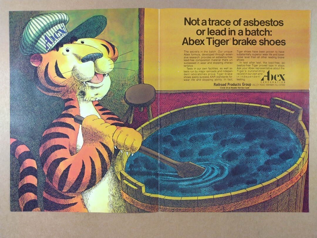 1980 Abex Railroad Products Tiger Composition Brake Shoes vintage 