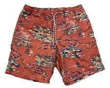 Izod Saltwater Men  s Relaxed Classics Board Shorts Swim Trunks Palm Trees Sz M