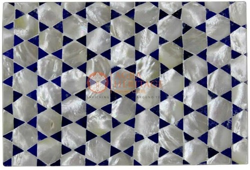 6"x4"x2" Marble Inlaid Jewelry Vintage Box Lapis Mop Mosaic Art Halloween Gift - Picture 2 of 6