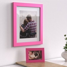 Photo Frame with White Mount Pine Pewter Pink Beech Picture Frame All Size