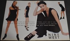 1994 Print Ad Sexy Heels Long Legs Lady Feminine Brunette Nine West Dress Beauty