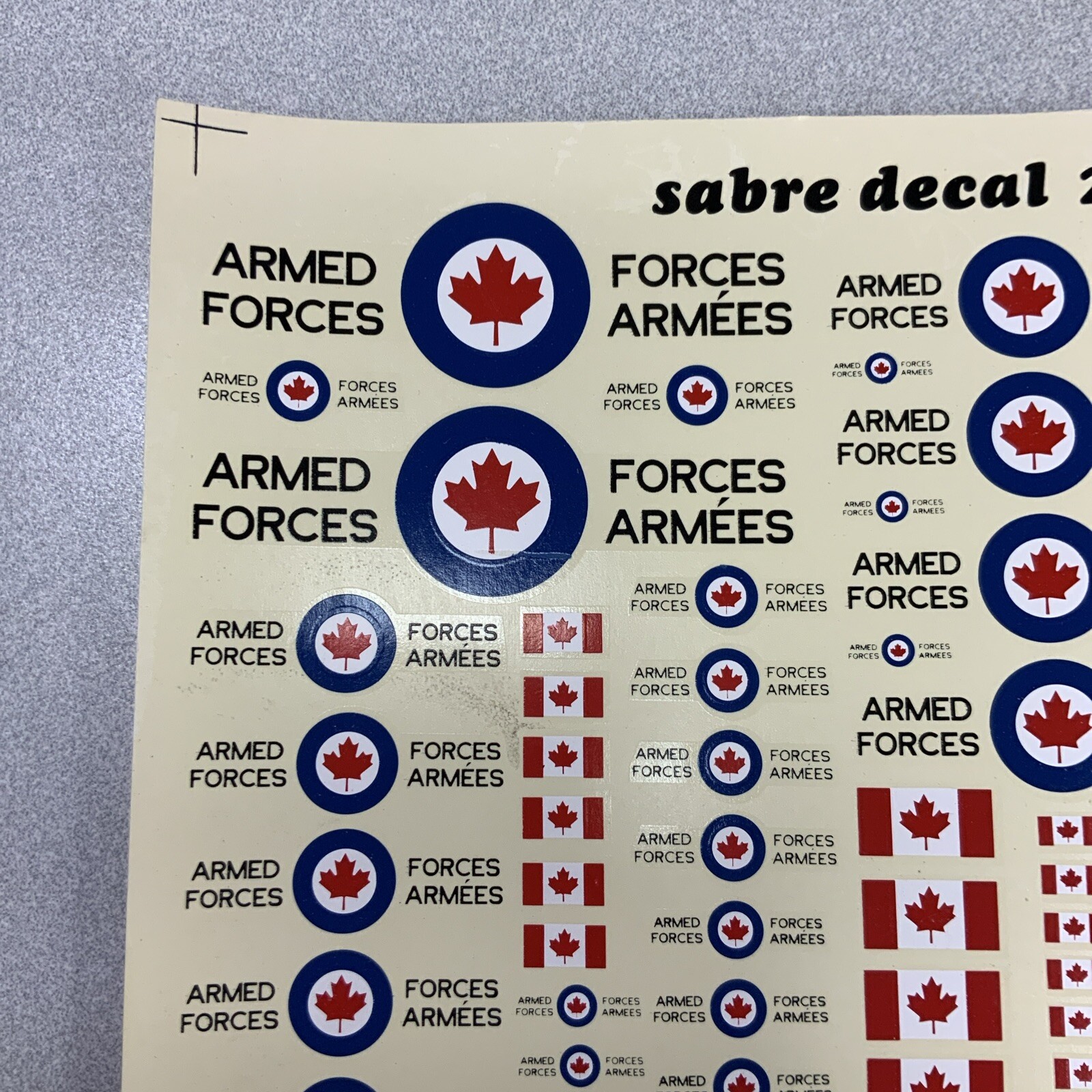 Model Airplane Decal Sheet Canadian SABRE Decal 272 One Sheet Unused
