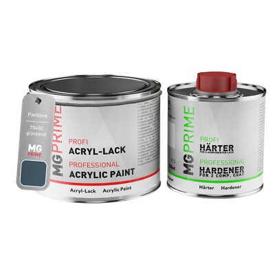 Pantone 7545C Grey Acryl Lack glänzend 0,75 Liter 750 ml Dose inkl. Härter
