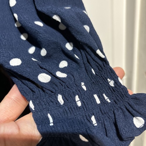 Seraphine Navy Polka Dot Shirred Maternity & Nursing Dress Size 14 - Picture 9 of 14