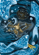 Gold Stamp Art Series EATEN BY PIRANHAS mtg Lost Caverns of Ixalan
