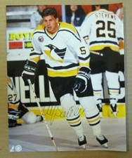 ULF SAMUELSSON #5 AUTO SIGNED 8 x 10 COLOR PHOTO PITTSBURGH PENGUINS RARE