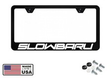 Reflective Slowbaru Fits Subaru Wrx Sti Stainless Steel License Plate Frame