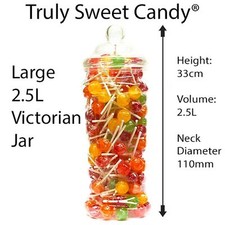 Tall Plastic Sweet Jars 2585ml Retro Storage Sweet Tables Candy Buffets Party
