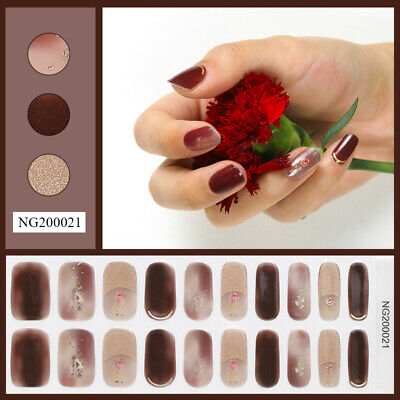 14tips Self-Adhesive Design Decal Nail Art Stickers Waterproof Full Cover  Baking Free Gel Nail Film Paper For Nails Manicure Set - AliExpress