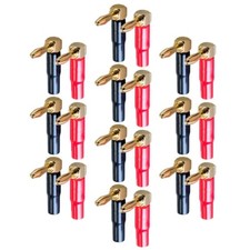 10 Pair 20 Pcs Right Angle Banana Plug Audio Speaker Cable Connector 24K Gold