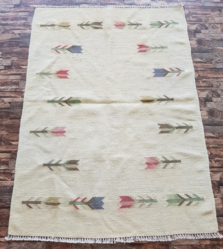 Vintage Handmade Traditional Swedish Kilim Floor Rug Carpet 165x122 cm