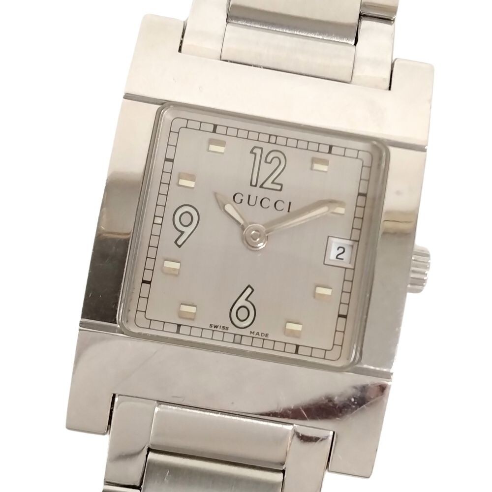 GUCCI 7700L Quartz Women's Watch Color Silver Analog Square