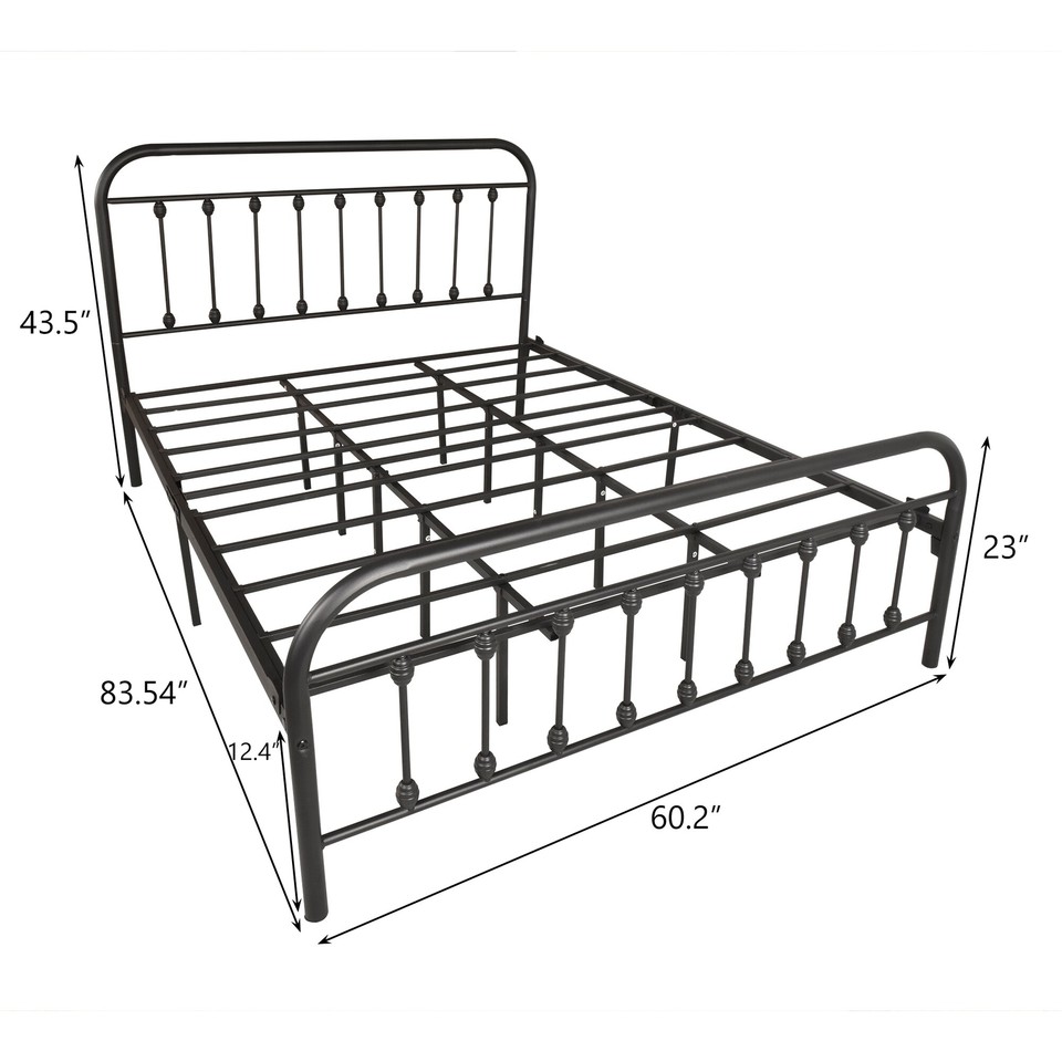Metal Bed Frame Queen Size Platform No Box Spring Needed eBay