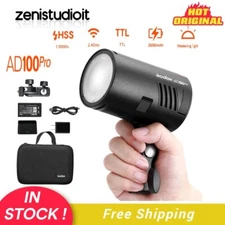 US Godox AD100Pro 2.4G TTL HSS 100Ws Round Head Pocket Flash Speedlite Monolight
