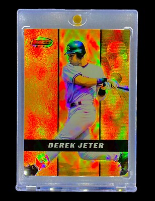 DEREK JETER RARE ORANGE REFRACTOR Topps Chrome Holo Bowman Best