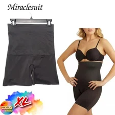 NWOT Miraclesuit XL Comfy Curves Hi-Waist Thigh Slimmer Shapewear 2519 Black $58