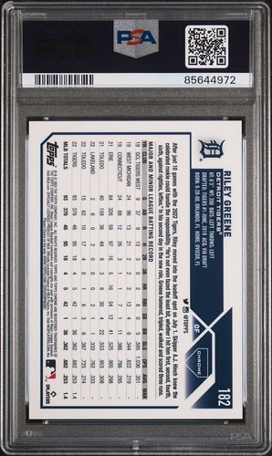 2023 Topps cromo logofractor SP Riley Greene 182 SP RC PSA 10 Tigres de Detroit - Imagen 2 de 2