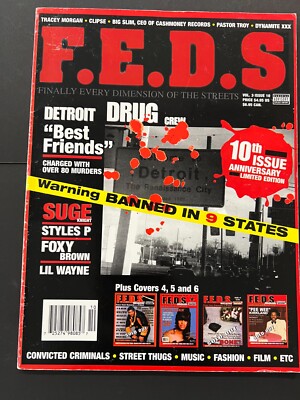 F.E.D.S. Magazine Volume 3 Issue #10 Detroit Best Friends Suge Knight VERY RARE
