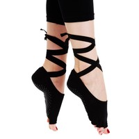 Black Ballet Dance Socks Pilates Toeless Sport Yoga Socks Non Slip With Grip ... on sale Black Ballet Dance Socks Pilates Toeless Sport Yoga Socks Non Slip With Grip ... on sale