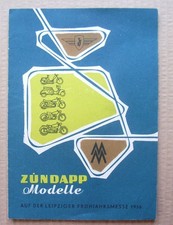 Z&Uuml;NDAPP Motorrad Programm 1956 Sammelprospekt Original