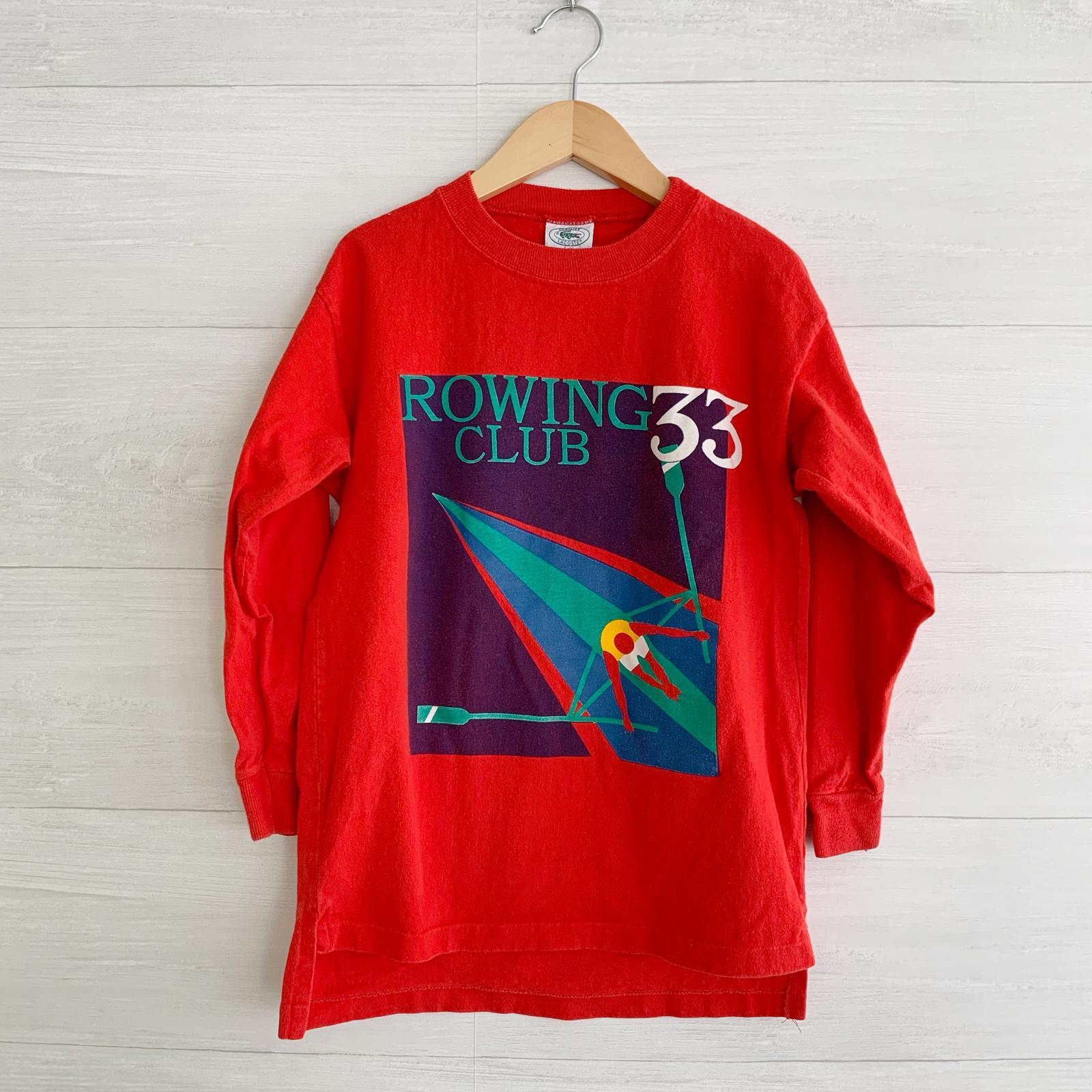 FILA Vintage Chemise Lacoste Maglietta rossa manica lunga Rowing Club 33 L (7)