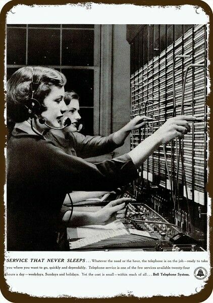1950 BELL TELEPHONE SWITCHBOARD OPERATOR Vntg-Look DECORATIVE
