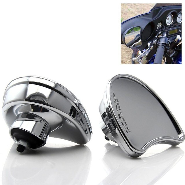 Inner Fairing Rear-View Mirrors For 2014-2024 Harley Electra Glide & Street Glide – Black, Zinc Alloy, Pair