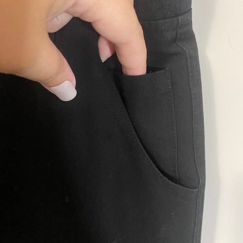 FIGS High Waisted Yola Skinny Scrub Pants Black Lightweight Medical Wear Sz L - Picture 4 of 14