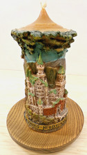 Gunter Kerzen Hand Carved & Painted Eternal Candle Made in West Germany w/ Base