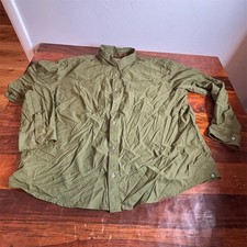 Orvis Mens XXL Active Fit Long Sleeve Button Down Shirt Olive Green Stretch 3KNA
