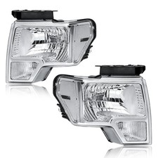 2014 Ford F150 Clear Reflector Chrome Housing Headlights F150 Pickup Assembly