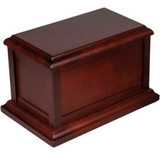 Cherry Wood Cremation Urn for Adult Human Ashes 220 Cu In