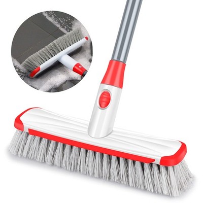 Floor Scrub Brush with Long Handle, Scrubbing Brush Squeegee Broom for Cleani...