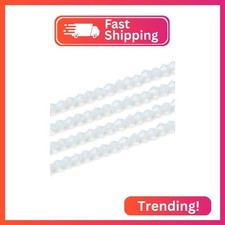 200pcs Czech 8mm Faceted Bicone Crystal Glass Loose Beads Spacer Bulk White Opal