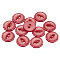 12-Teilig Runde Dunkelrote NäHknöPfe 15Mm FüR Resin 2-Loch Fischaugen Handwerk