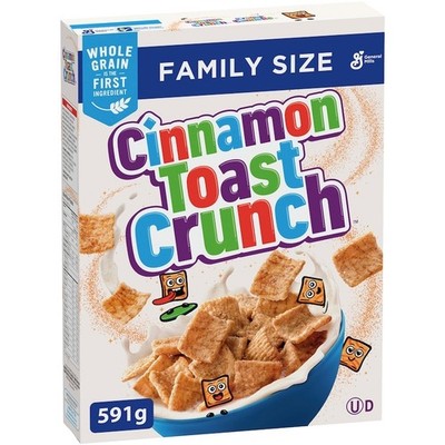 2-Pack General Mills Cinnamon Toast Crunch Breakfast Cereal, Family Size, Whole 