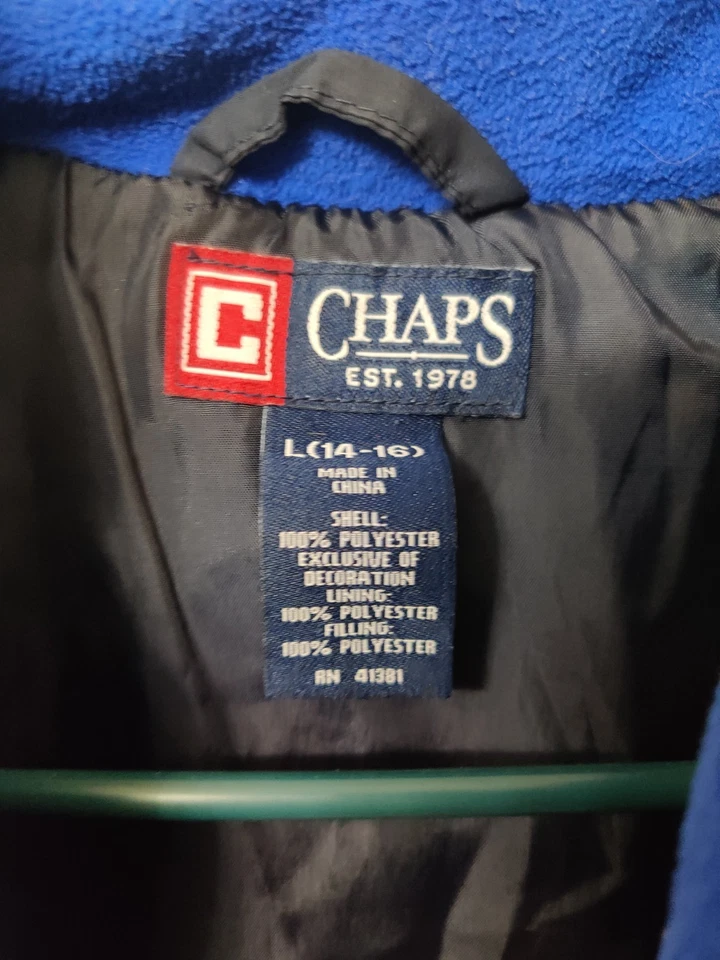 Vintage Chaps Men’s Black and Blue Puffer Vest Size Large - Image 2 of 4