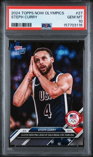 2024 Topps Now Olympics #27 Steph Curry Night Night PSA 10