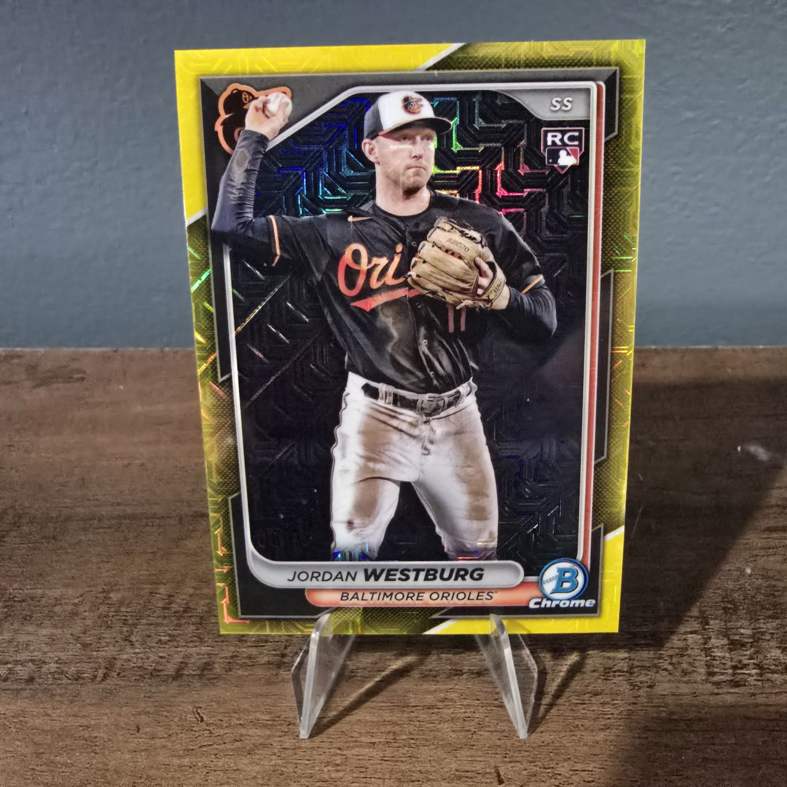 2024 Bowman Chrome #17 Jordan Westburg  Mojo Refractor Yellow 06/75 RC Baltimore