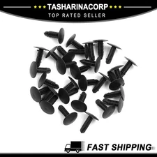 30pcs 5mm Hole Black auto Fender Bumper Plastic Rivets Fastener Clips Retainers