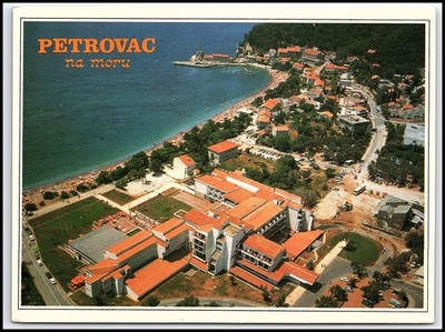 Vtg 1991 Petrovac na Moru Montenegro Postcard Aerial Panorama Yugoslavia... K003