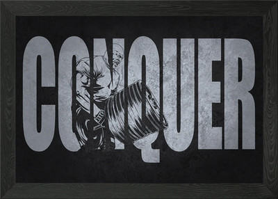 CONQUER, Ronnie Coleman Bodybuildin gerahmtes Wandbild Poster Leinwanddruck Bild