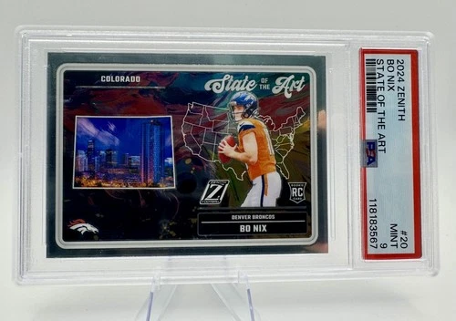 2024 Zenith State of the Art #20 Bo Nix RC Rookie Card PSA 9 Mint Broncos SP
