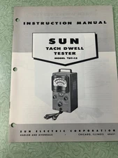 SUN Electric Corp Instruction Manual for Tach Dwell Tester Model TDT-12