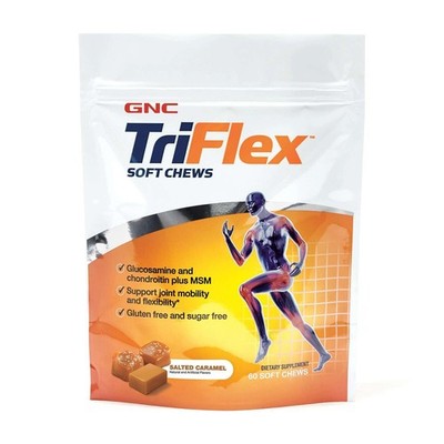 Gnc Triflex Soft Chews Salted Caramel 60 Count Supports Joint Health