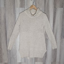 Caslon Womens XS Wool Blend Knit Sweater Tunic Oversized Relaxed Mock Neck