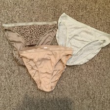 NWT Lot Of 3 Victoria  s Secret Cotton Bikini Panties Underwear Size L Or Large
