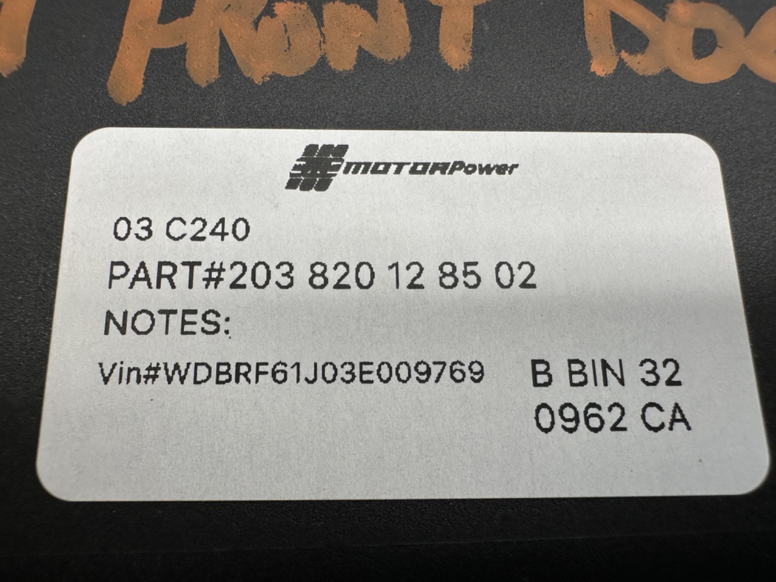 01-07 Mercedes Benz W203 C230 C240 C320 Front Right Door Control Unit Genuine